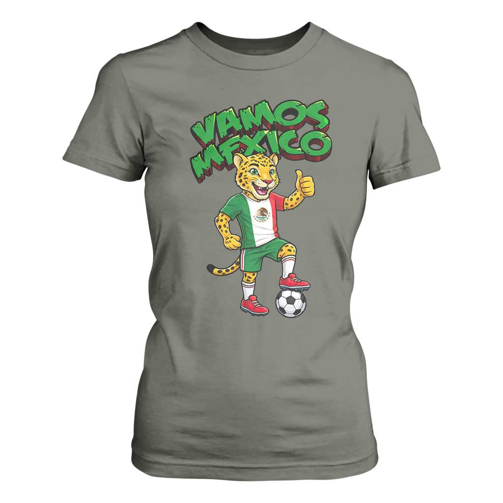 Vamos Mexico Fierce Leopard T Shirt For Women Soccer 2026 Fan Gift TS12 Military Green Print Your Wear