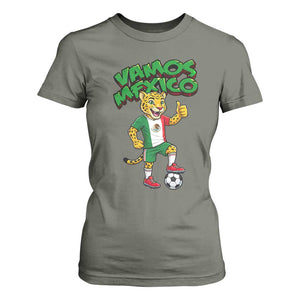 Vamos Mexico Fierce Leopard T Shirt For Women Soccer 2026 Fan Gift TS12 Military Green Print Your Wear
