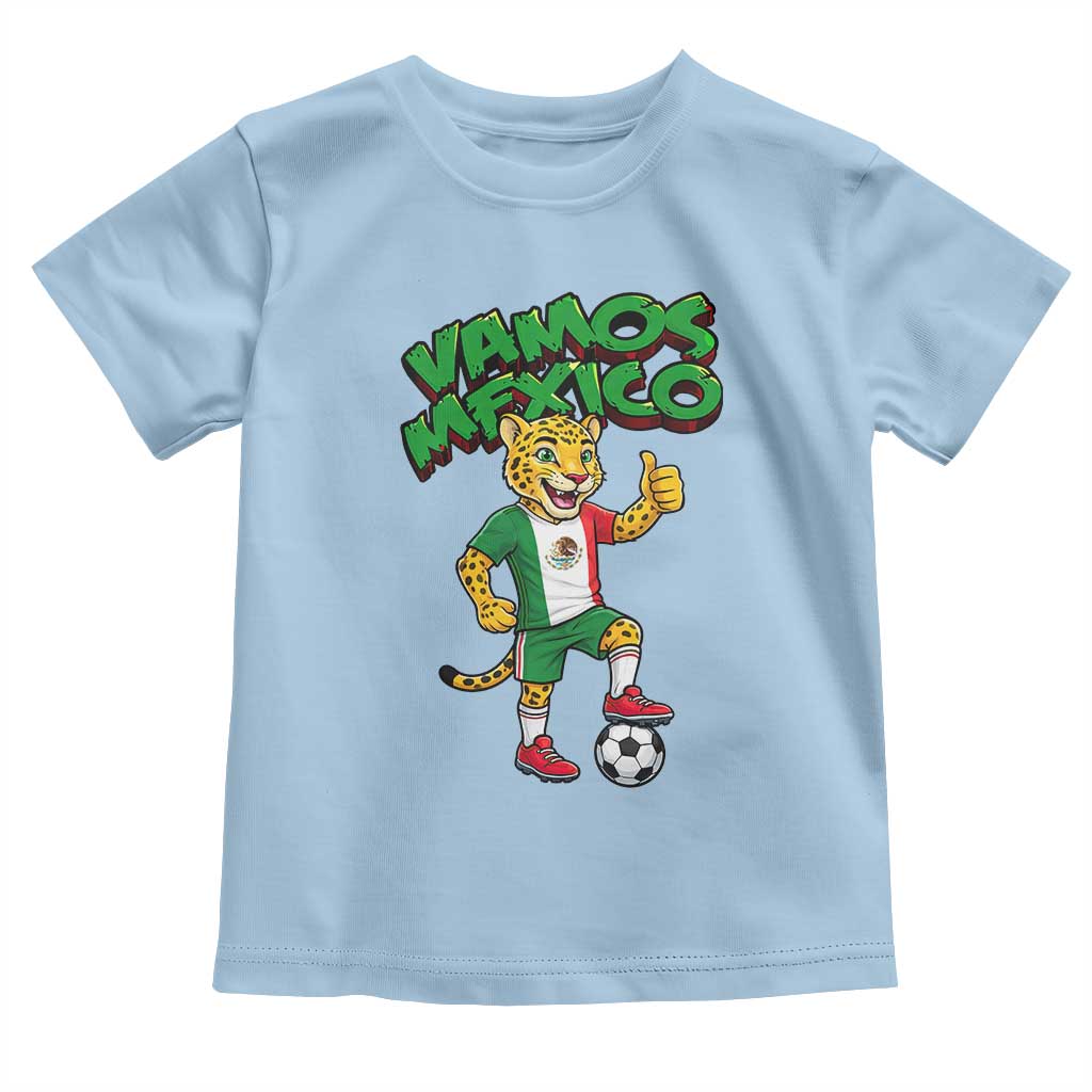 Vamos Mexico Fierce Leopard Toddler T Shirt Soccer 2026 Fan Gift TS12 Light Blue Print Your Wear