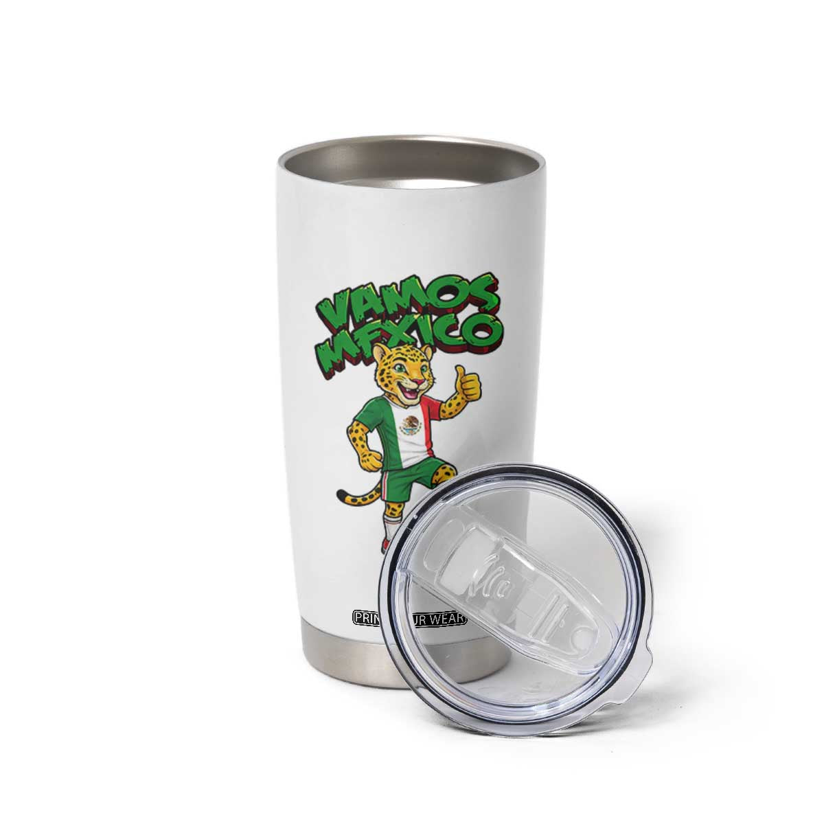 Vamos Mexico Fierce Leopard Tumbler Cup Soccer 2026 Fan Gift TS12 Print Your Wear