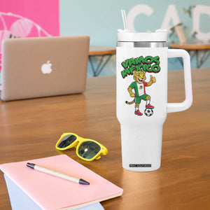 Vamos Mexico Fierce Leopard Tumbler With Handle Soccer 2026 Fan Gift TS12 Print Your Wear