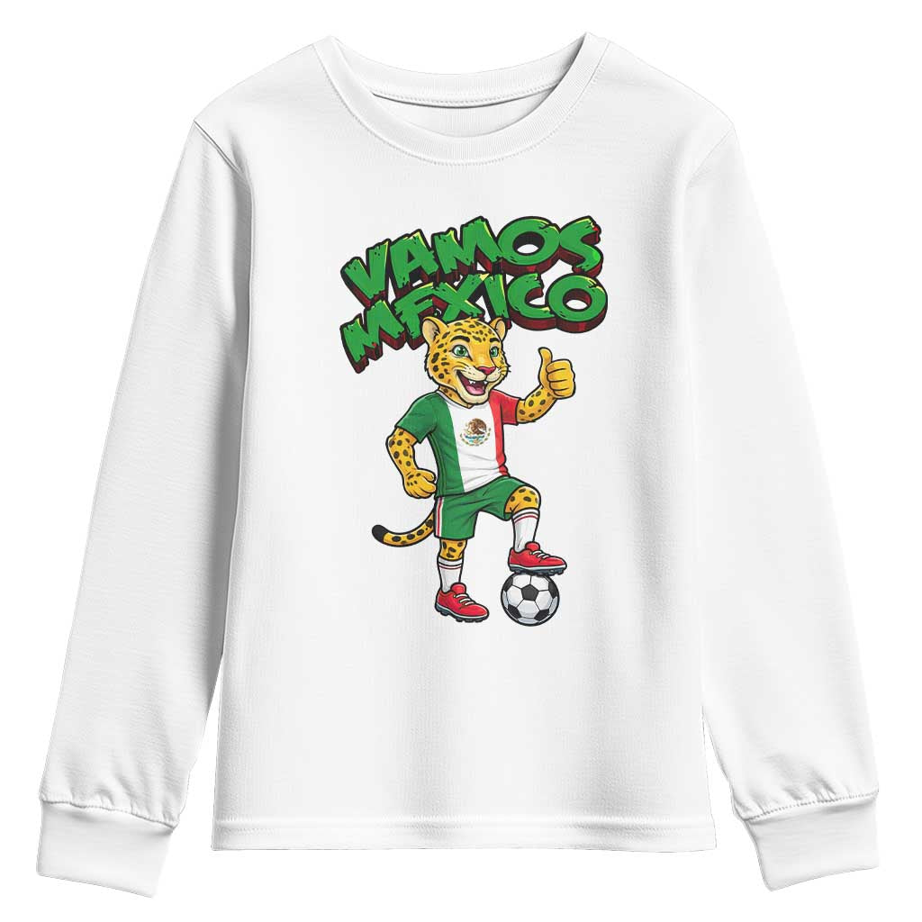 Vamos Mexico Fierce Leopard Youth Sweatshirt Soccer 2026 Fan Gift TS12 White Print Your Wear