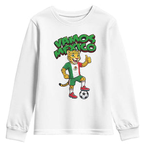 Vamos Mexico Fierce Leopard Youth Sweatshirt Soccer 2026 Fan Gift TS12 White Print Your Wear
