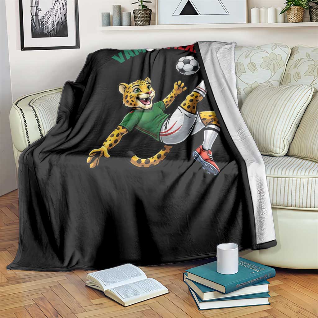 Vamos Mexico Fierce Leopard Soccer 2026 Throw Blanket Mexican Fan Gift TS12 Print Your Wear