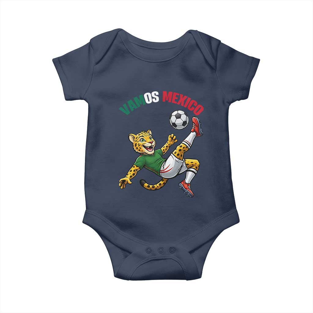 Vamos Mexico Fierce Leopard Soccer 2026 Baby Onesie Mexican Fan Gift TS12 Navy Print Your Wear