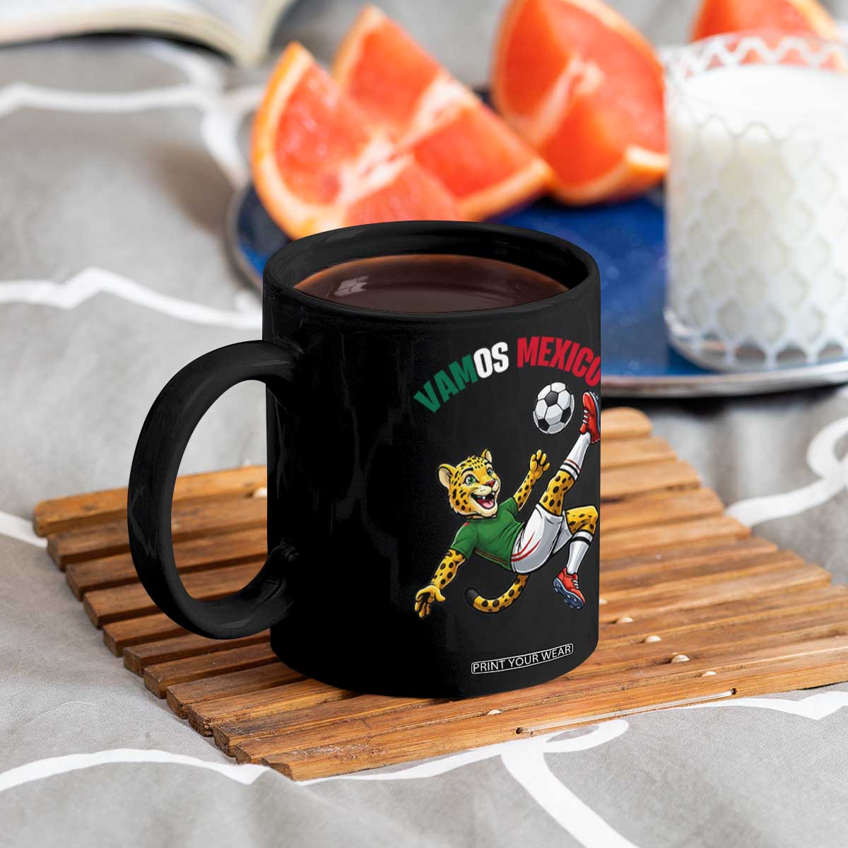 Vamos Mexico Fierce Leopard Soccer 2026 Coffee Mug Mexican Fan Gift TS12 Print Your Wear