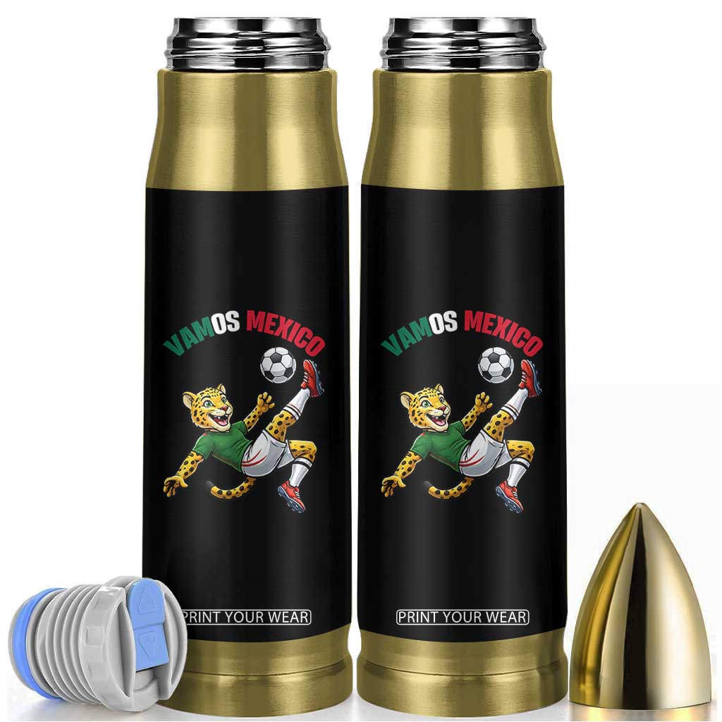 Vamos Mexico Fierce Leopard Soccer 2026 Bullet Tumbler Mexican Fan Gift TS12 Black Print Your Wear