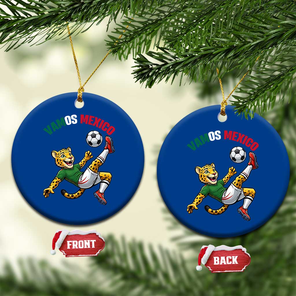 Vamos Mexico Fierce Leopard Soccer 2026 Ceramic Ornament Mexican Fan Gift TS12 1pc Blue Print Your Wear