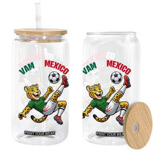 Vamos Mexico Fierce Leopard Soccer 2026 Glass Can Mexican Fan Gift TS12 Print Your Wear