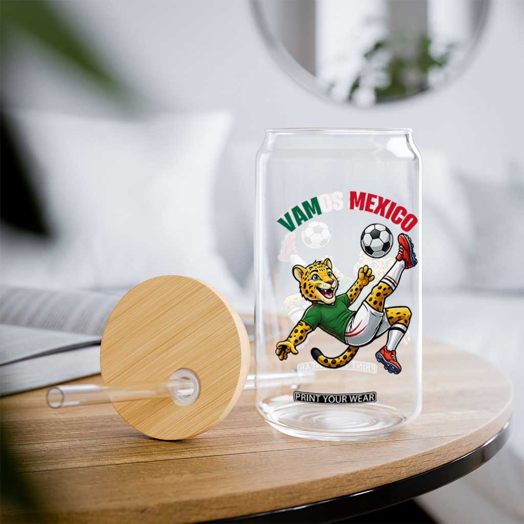 Vamos Mexico Fierce Leopard Soccer 2026 Glass Can Mexican Fan Gift TS12 Print Your Wear