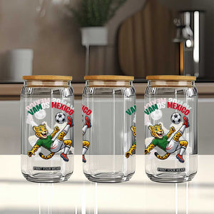 Vamos Mexico Fierce Leopard Soccer 2026 Glass Can Mexican Fan Gift TS12 Print Your Wear