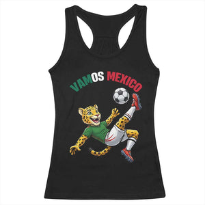 Vamos Mexico Fierce Leopard Soccer 2026 Racerback Tank Top Mexican Fan Gift TS12 Black Print Your Wear
