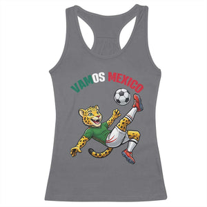 Vamos Mexico Fierce Leopard Soccer 2026 Racerback Tank Top Mexican Fan Gift TS12 Charcoal Print Your Wear