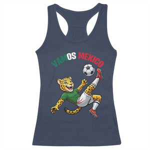 Vamos Mexico Fierce Leopard Soccer 2026 Racerback Tank Top Mexican Fan Gift TS12 Navy Print Your Wear