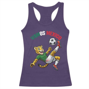 Vamos Mexico Fierce Leopard Soccer 2026 Racerback Tank Top Mexican Fan Gift TS12 Purple Print Your Wear