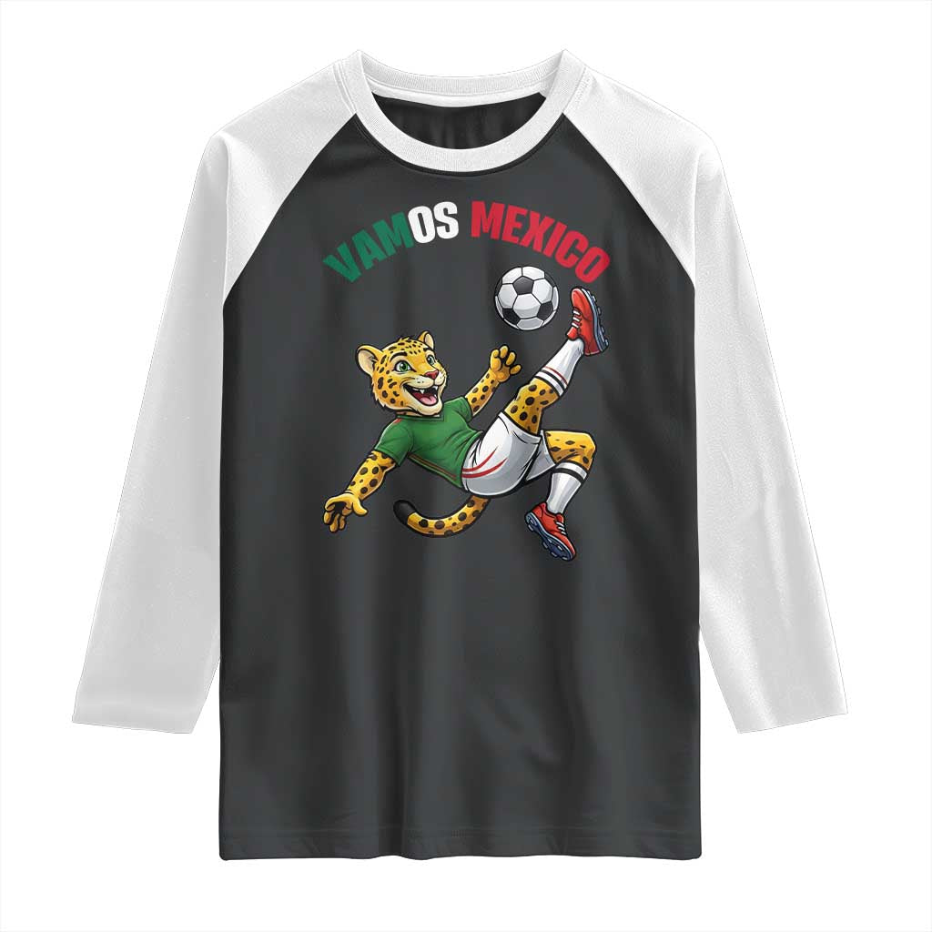 Vamos Mexico Fierce Leopard Soccer 2026 Raglan Shirt Mexican Fan Gift TS12 Black White Print Your Wear