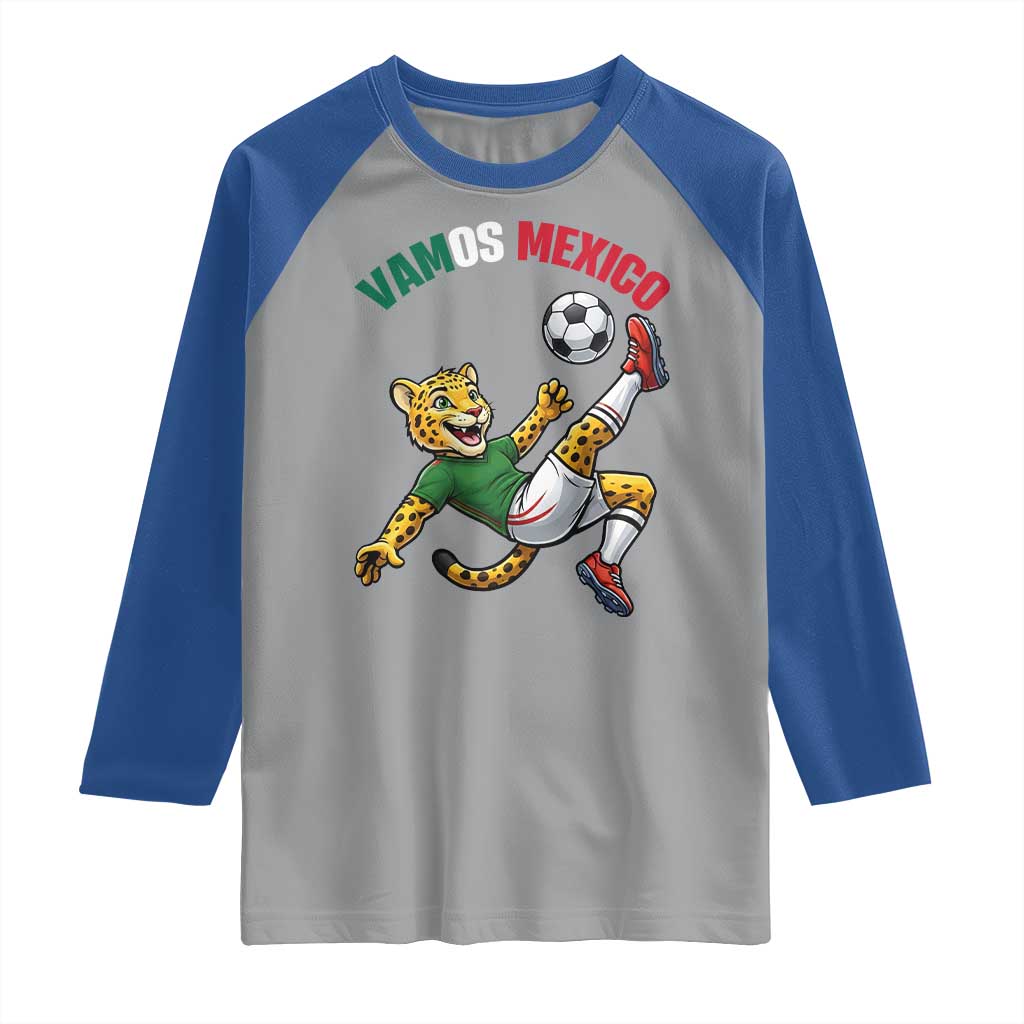 Vamos Mexico Fierce Leopard Soccer 2026 Raglan Shirt Mexican Fan Gift TS12 Sport Gray Royal Print Your Wear
