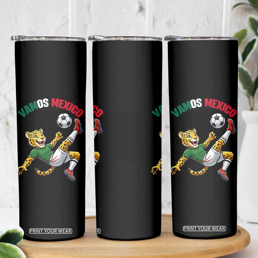 Vamos Mexico Fierce Leopard Soccer 2026 Skinny Tumbler Mexican Fan Gift TS12 Print Your Wear