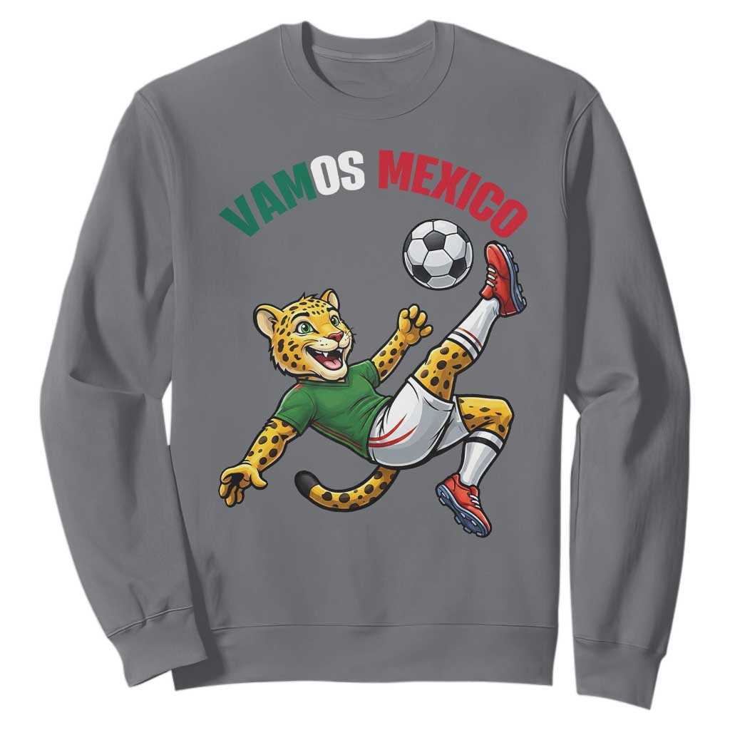 Vamos Mexico Fierce Leopard Soccer 2026 Sweatshirt Mexican Fan Gift TS12 Charcoal Print Your Wear