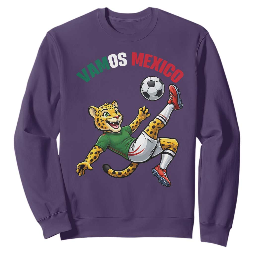 Vamos Mexico Fierce Leopard Soccer 2026 Sweatshirt Mexican Fan Gift TS12 Purple Print Your Wear