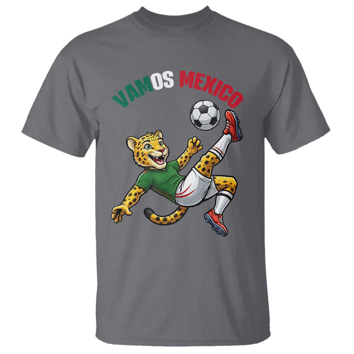 Vamos Mexico Fierce Leopard Soccer 2026 T Shirt Mexican Fan Gift TS12 Charcoal Print Your Wear
