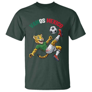 Vamos Mexico Fierce Leopard Soccer 2026 T Shirt Mexican Fan Gift TS12 Dark Forest Green Print Your Wear