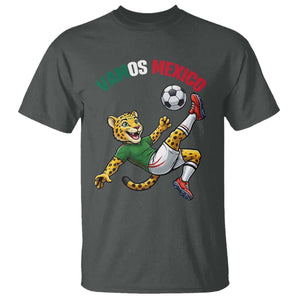 Vamos Mexico Fierce Leopard Soccer 2026 T Shirt Mexican Fan Gift TS12 Dark Heather Print Your Wear