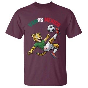 Vamos Mexico Fierce Leopard Soccer 2026 T Shirt Mexican Fan Gift TS12 Maroon Print Your Wear