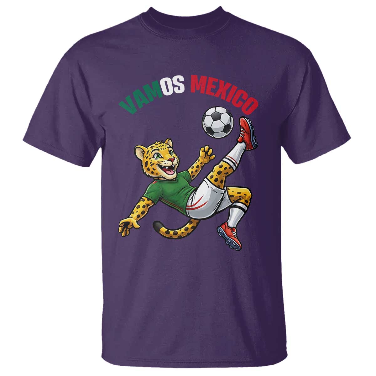Vamos Mexico Fierce Leopard Soccer 2026 T Shirt Mexican Fan Gift TS12 Purple Print Your Wear