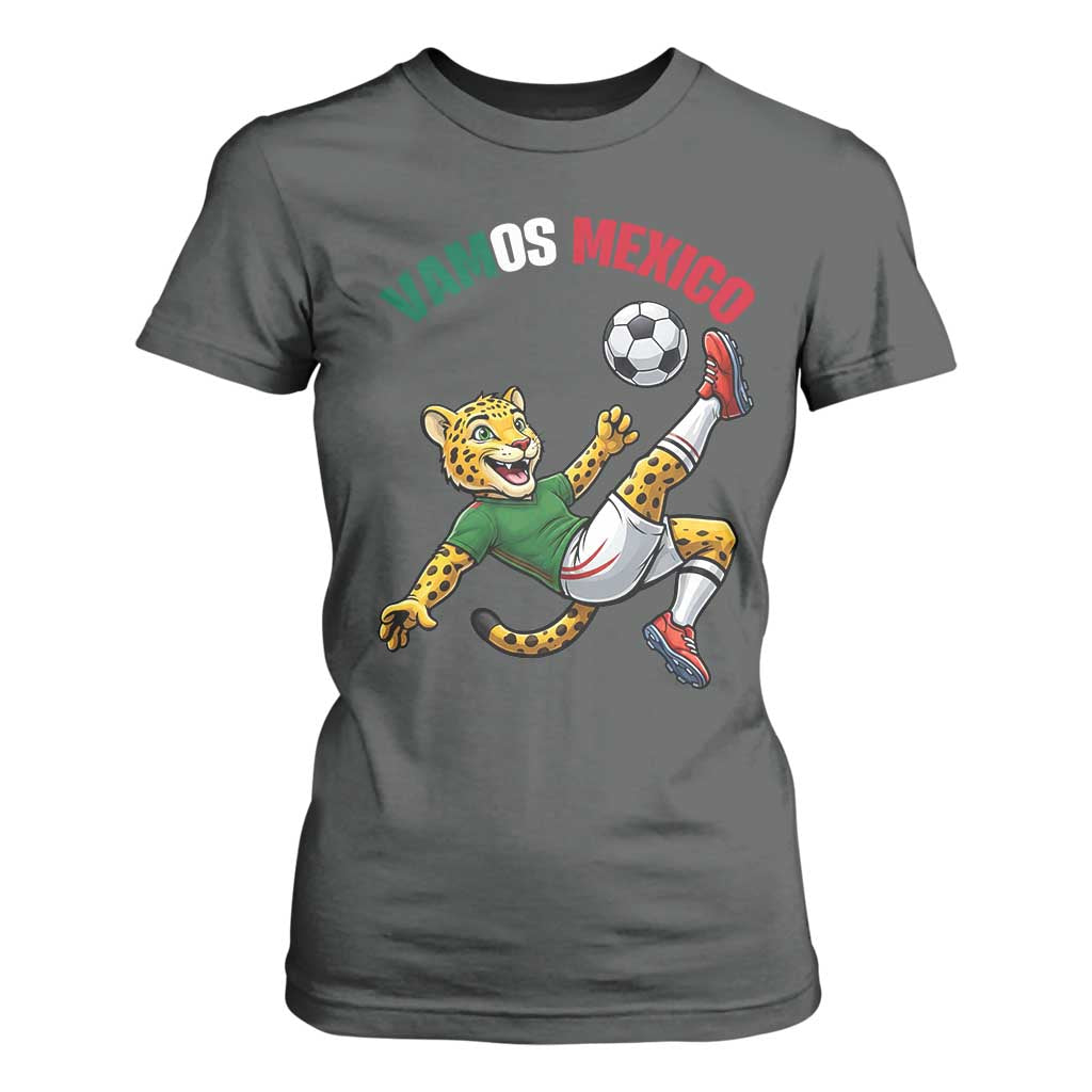 Vamos Mexico Fierce Leopard Soccer 2026 T Shirt For Women Mexican Fan Gift TS12 Dark Heather Print Your Wear