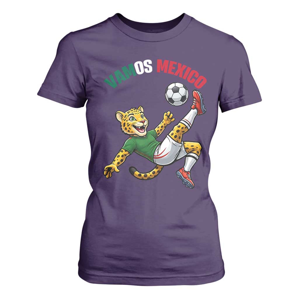 Vamos Mexico Fierce Leopard Soccer 2026 T Shirt For Women Mexican Fan Gift TS12 Purple Print Your Wear