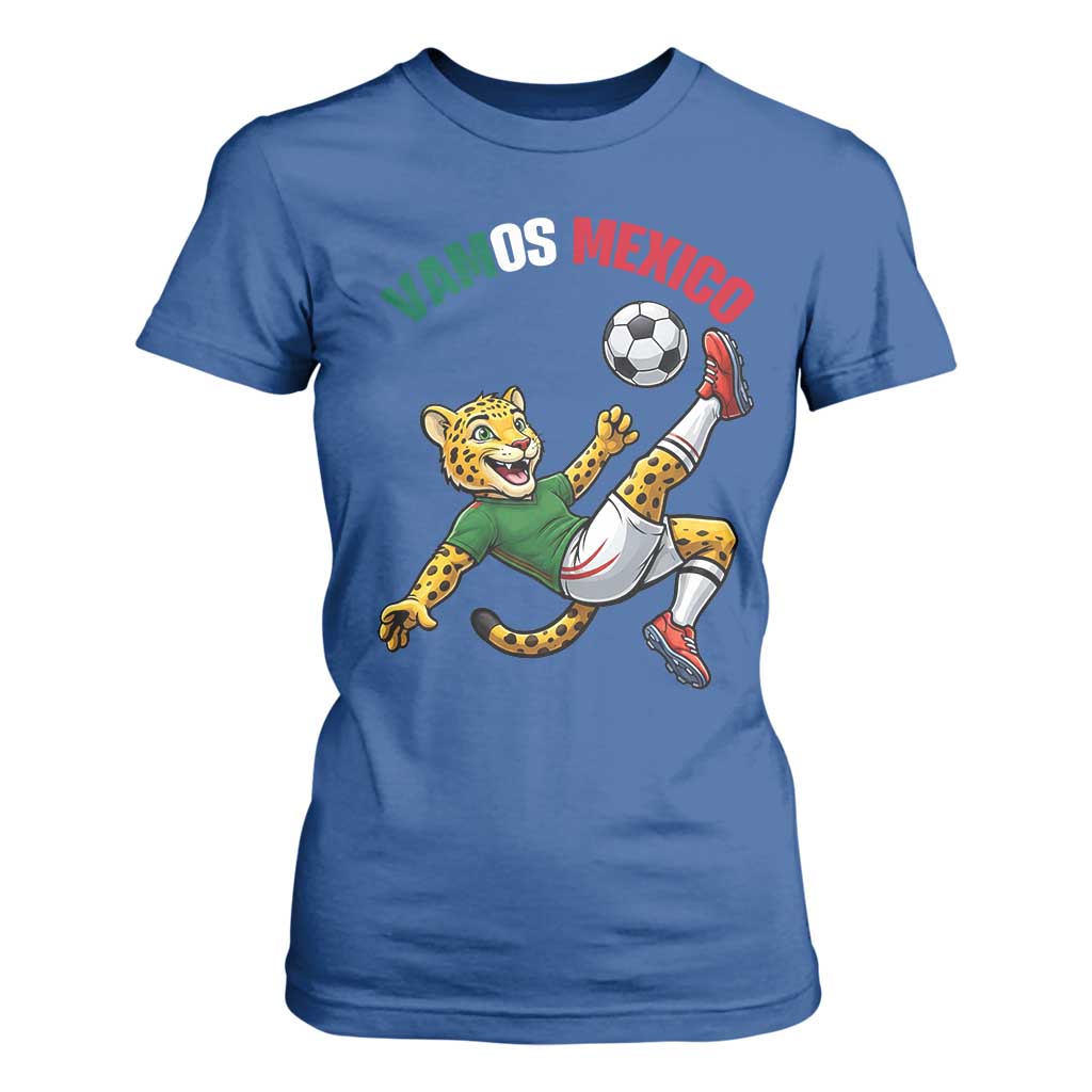 Vamos Mexico Fierce Leopard Soccer 2026 T Shirt For Women Mexican Fan Gift TS12 Royal Blue Print Your Wear
