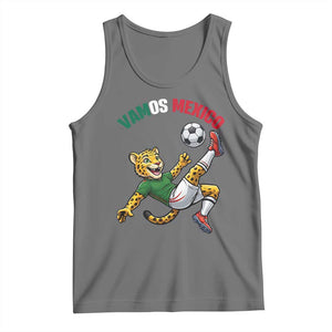 Vamos Mexico Fierce Leopard Soccer 2026 Tank Top Mexican Fan Gift TS12 Black Heather Print Your Wear