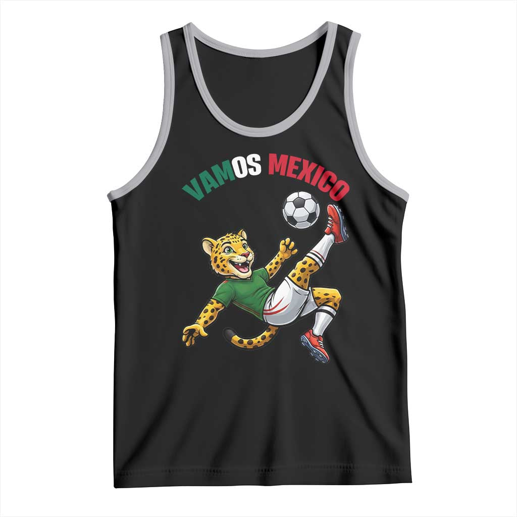 Vamos Mexico Fierce Leopard Soccer 2026 Tank Top Mexican Fan Gift TS12 Black Athletic Heather Print Your Wear
