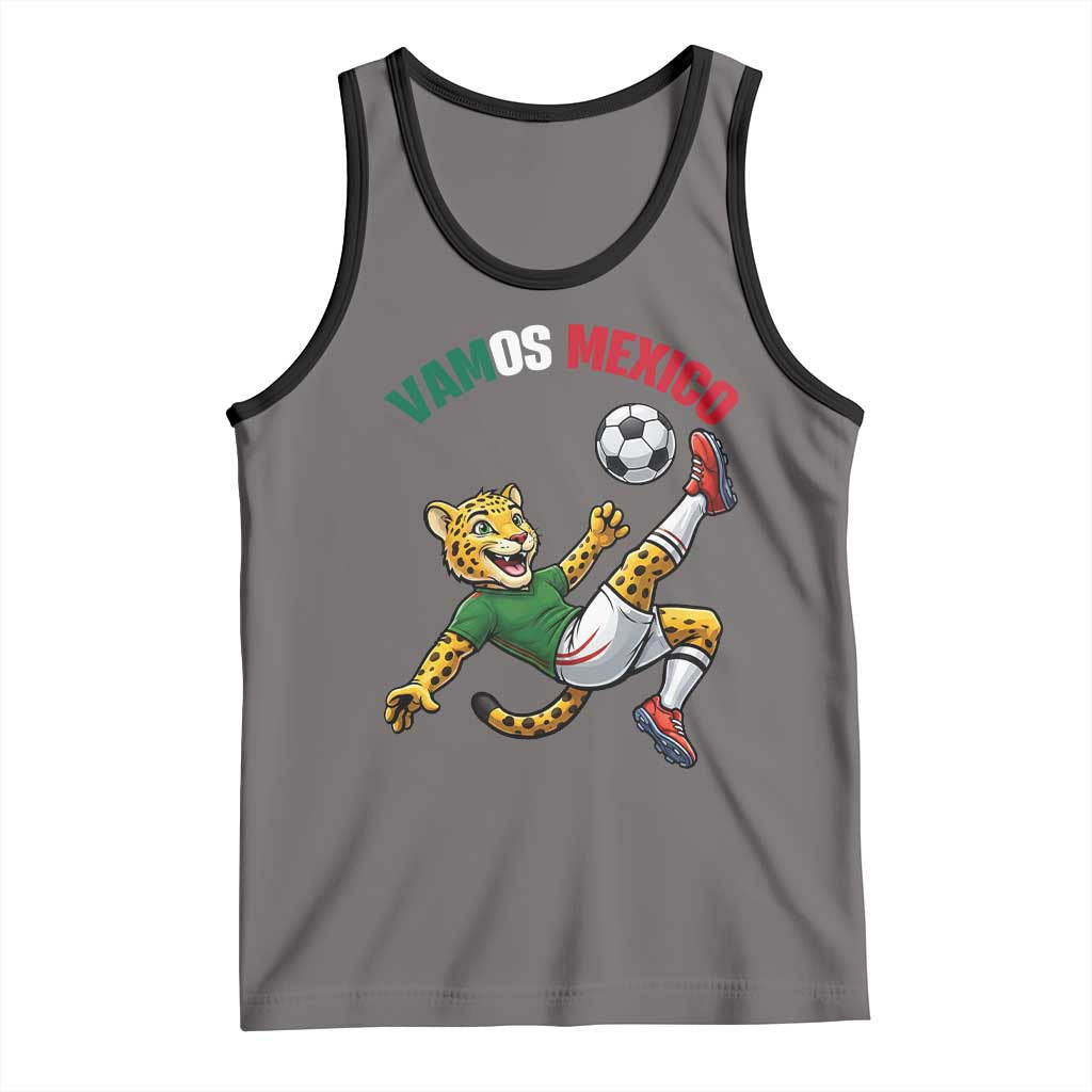 Vamos Mexico Fierce Leopard Soccer 2026 Tank Top Mexican Fan Gift TS12 Deep Heather Black Print Your Wear