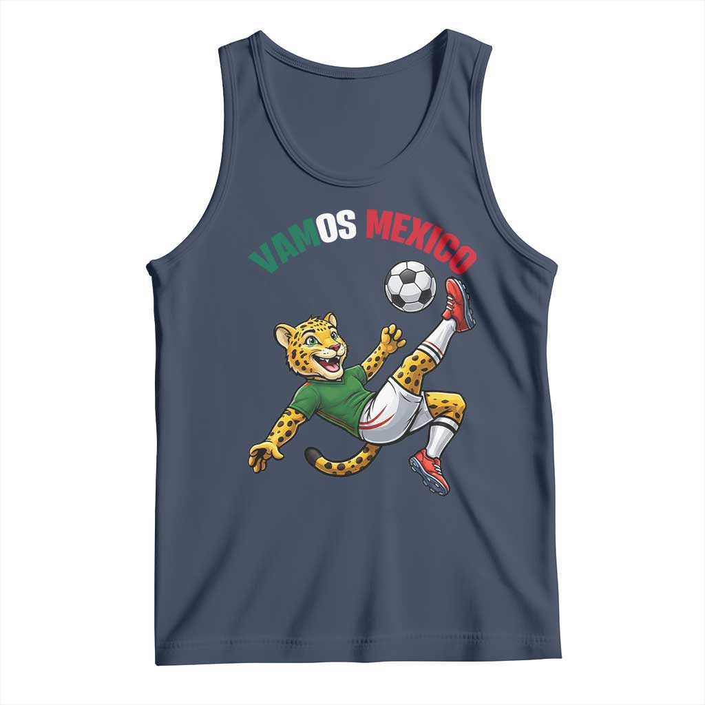 Vamos Mexico Fierce Leopard Soccer 2026 Tank Top Mexican Fan Gift TS12 Navy Print Your Wear