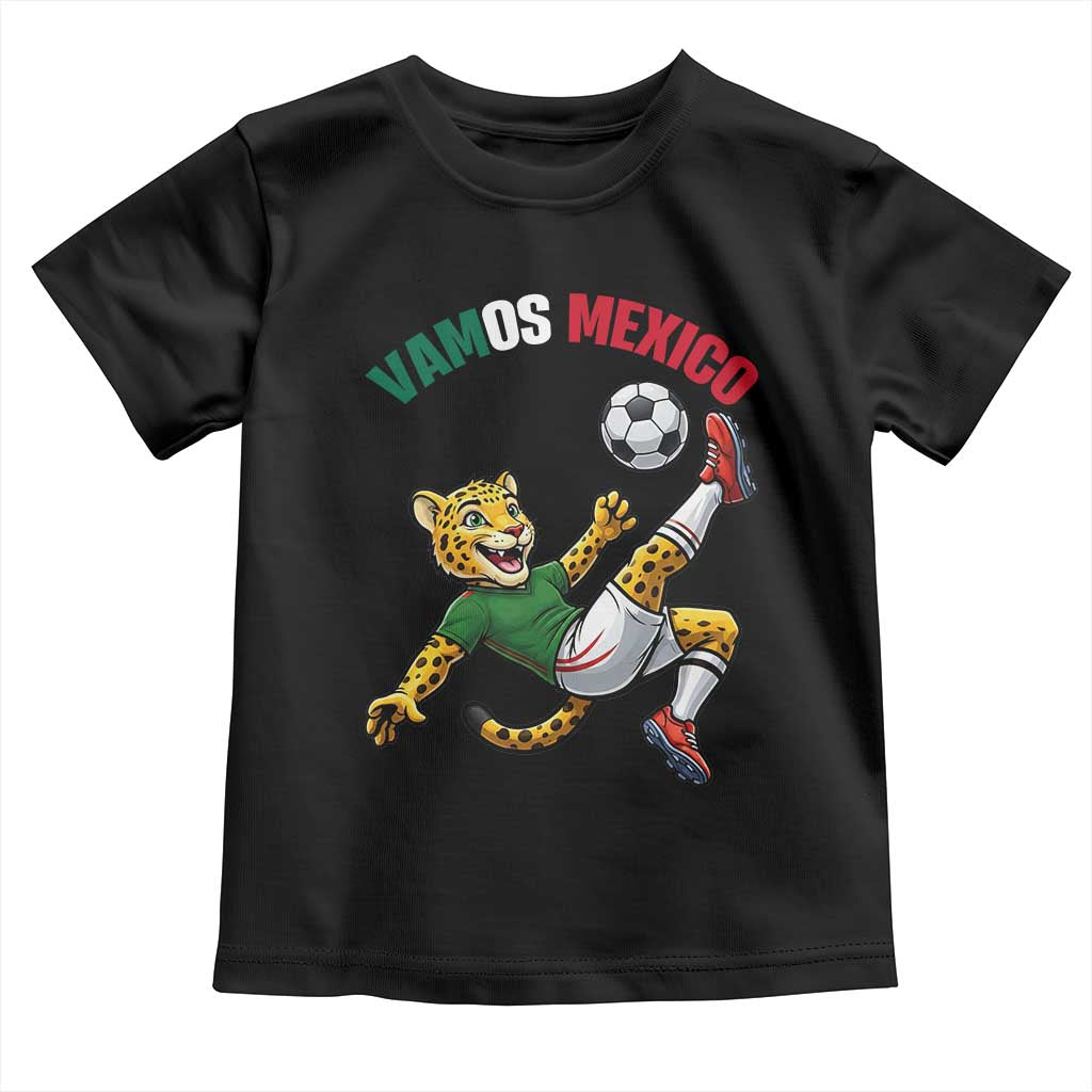Vamos Mexico Fierce Leopard Soccer 2026 Toddler T Shirt Mexican Fan Gift TS12 Black Print Your Wear