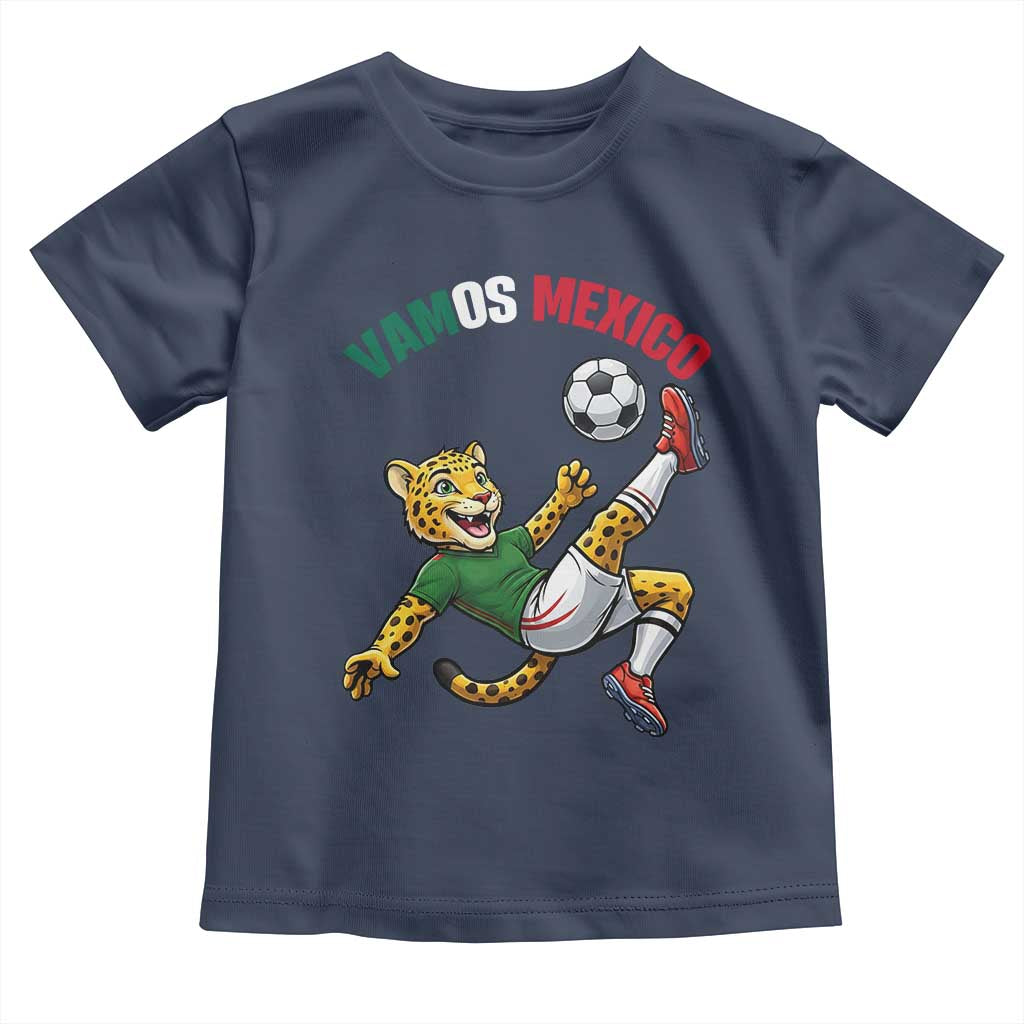 Vamos Mexico Fierce Leopard Soccer 2026 Toddler T Shirt Mexican Fan Gift TS12 Navy Print Your Wear