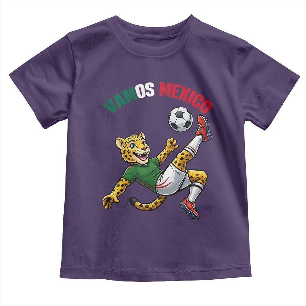 Vamos Mexico Fierce Leopard Soccer 2026 Toddler T Shirt Mexican Fan Gift TS12 Purple Print Your Wear