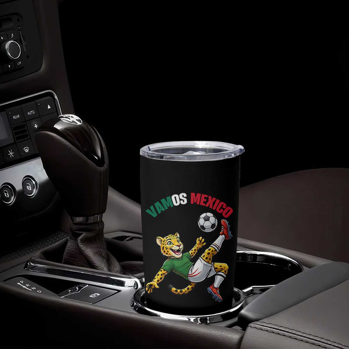 Vamos Mexico Fierce Leopard Soccer 2026 Tumbler Cup Mexican Fan Gift TS12 Print Your Wear
