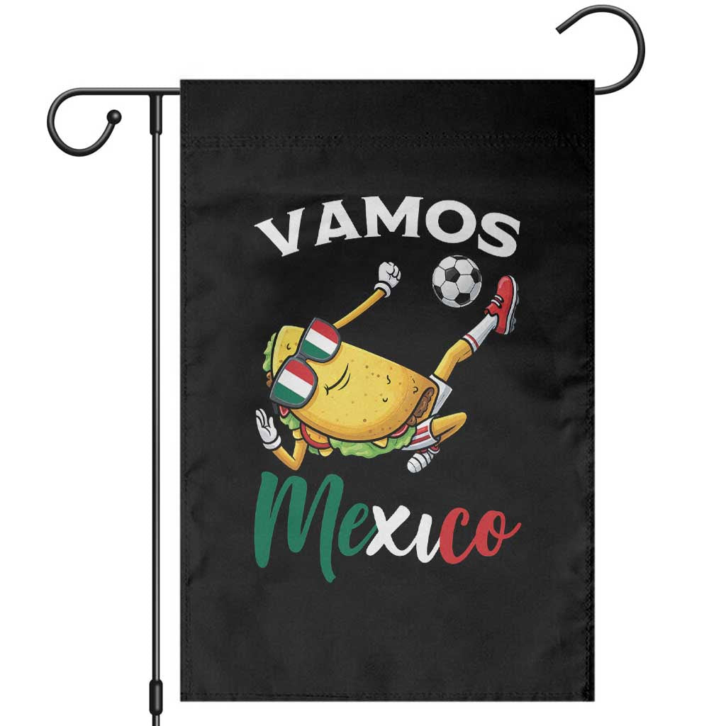 Vamos Mexico Taco Playing Soccer Garden Flag Mexican Fan Gift TS12 Black Print Your Wear