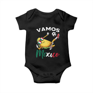 Vamos Mexico Taco Playing Soccer Baby Onesie Mexican Fan Gift TS12 Black Print Your Wear