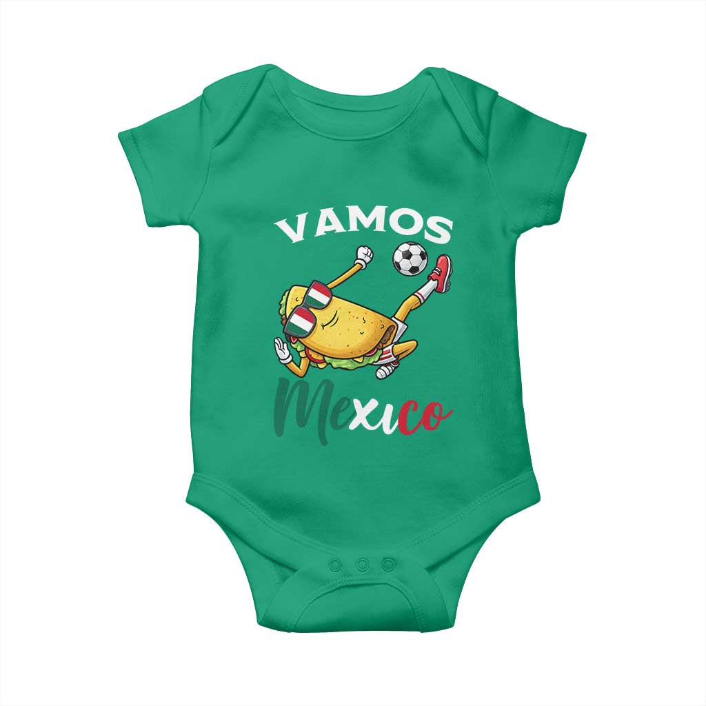 Vamos Mexico Taco Playing Soccer Baby Onesie Mexican Fan Gift TS12 Irish Green Print Your Wear