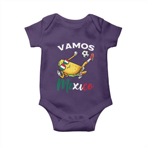 Vamos Mexico Taco Playing Soccer Baby Onesie Mexican Fan Gift TS12 Purple Print Your Wear