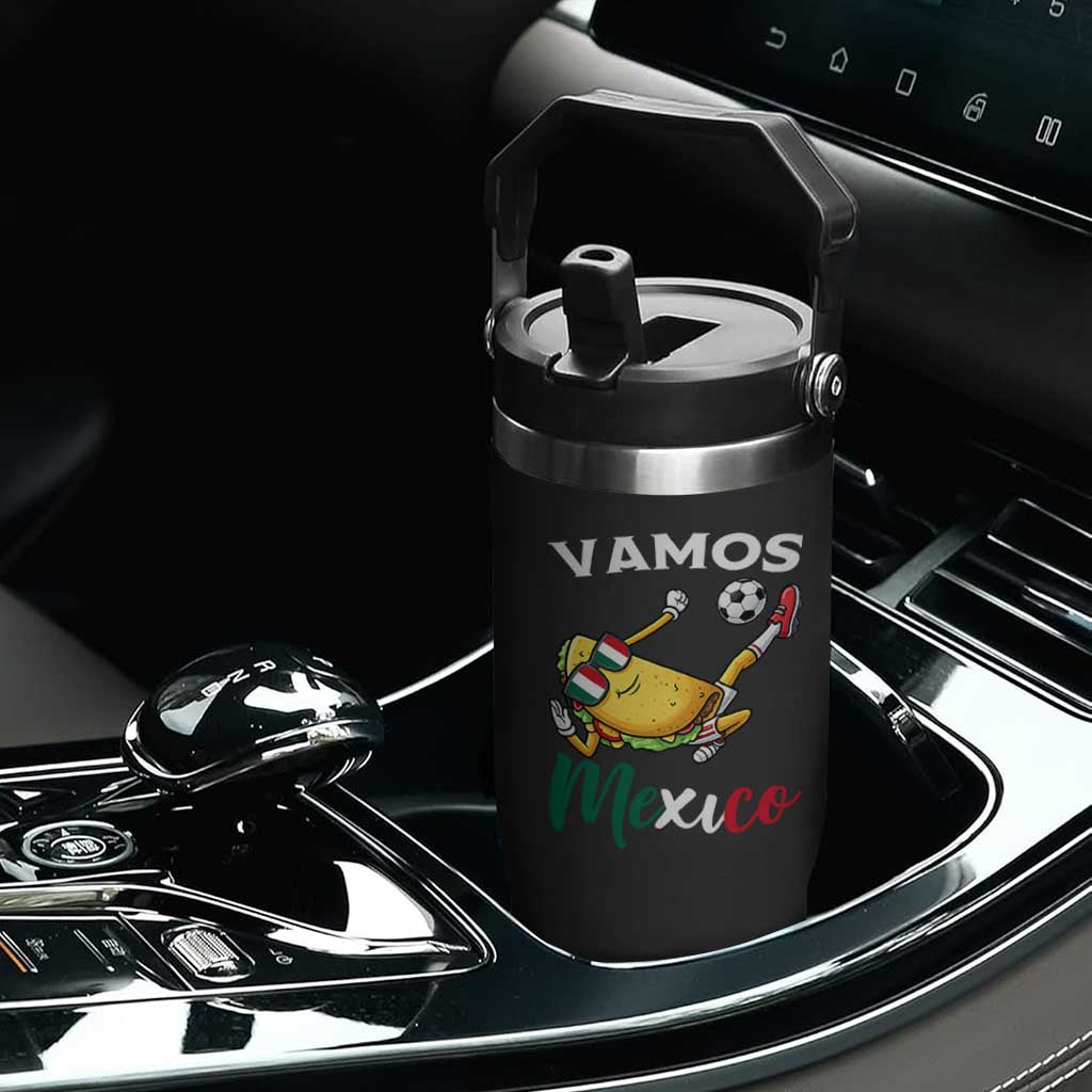 Vamos Mexico Taco Playing Soccer Flip Straw Tumbler Mexican Fan Gift TS12 Print Your Wear