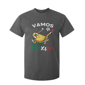 Vamos Mexico Taco Playing Soccer T Shirt For Kid Mexican Fan Gift TS12 Dark Heather Print Your Wear