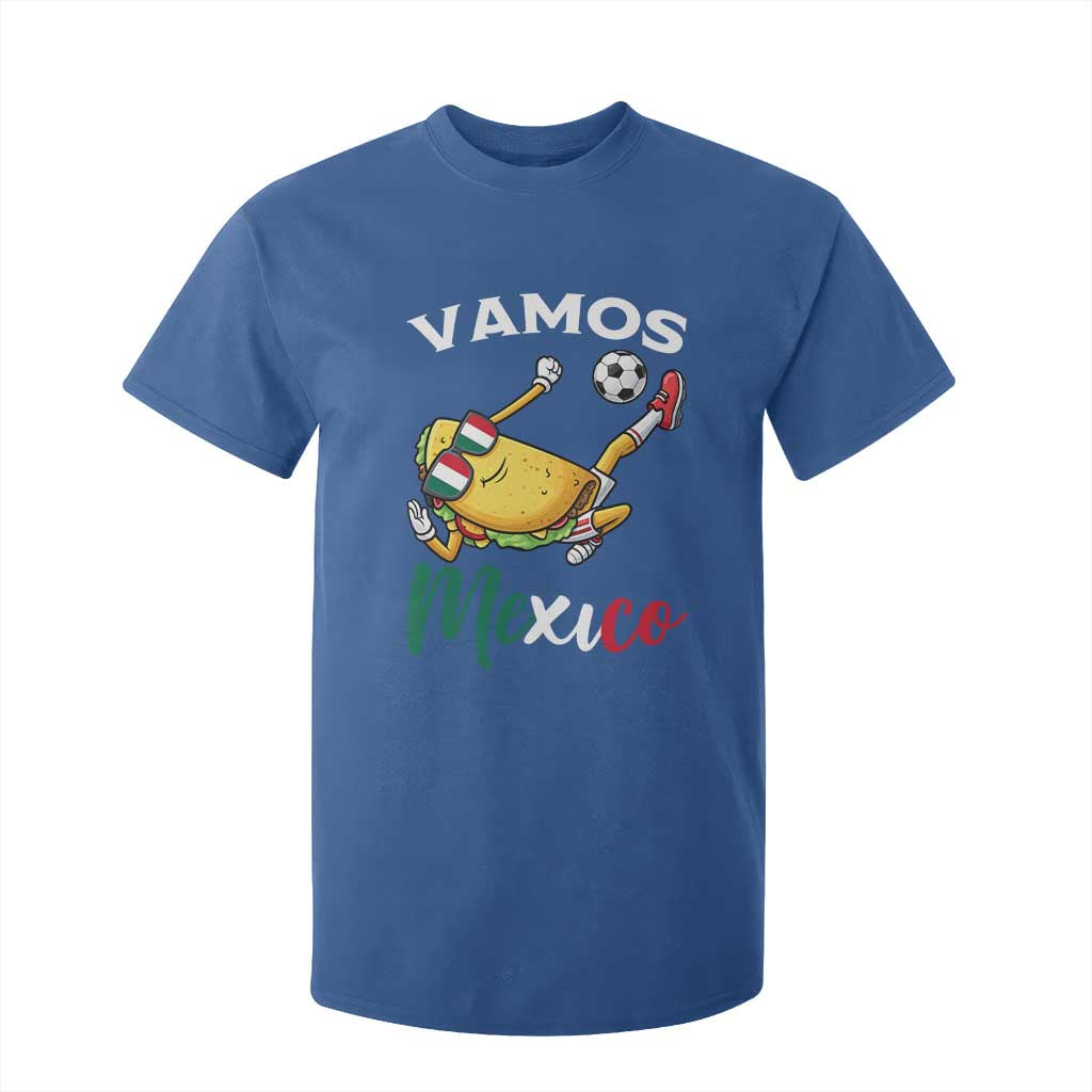 Vamos Mexico Taco Playing Soccer T Shirt For Kid Mexican Fan Gift TS12 Royal Blue Print Your Wear
