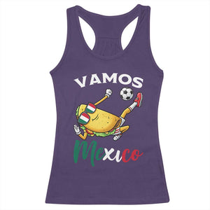Vamos Mexico Taco Playing Soccer Racerback Tank Top Mexican Fan Gift TS12 Purple Print Your Wear