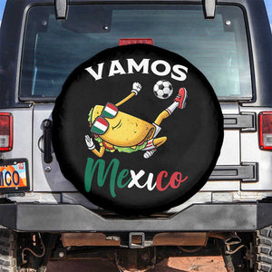 Vamos Mexico Taco Playing Soccer Spare Tire Cover Mexican Fan Gift TS12 No hole Black Print Your Wear