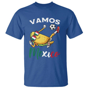 Vamos Mexico Taco Playing Soccer T Shirt Mexican Fan Gift TS12 Royal Blue Print Your Wear